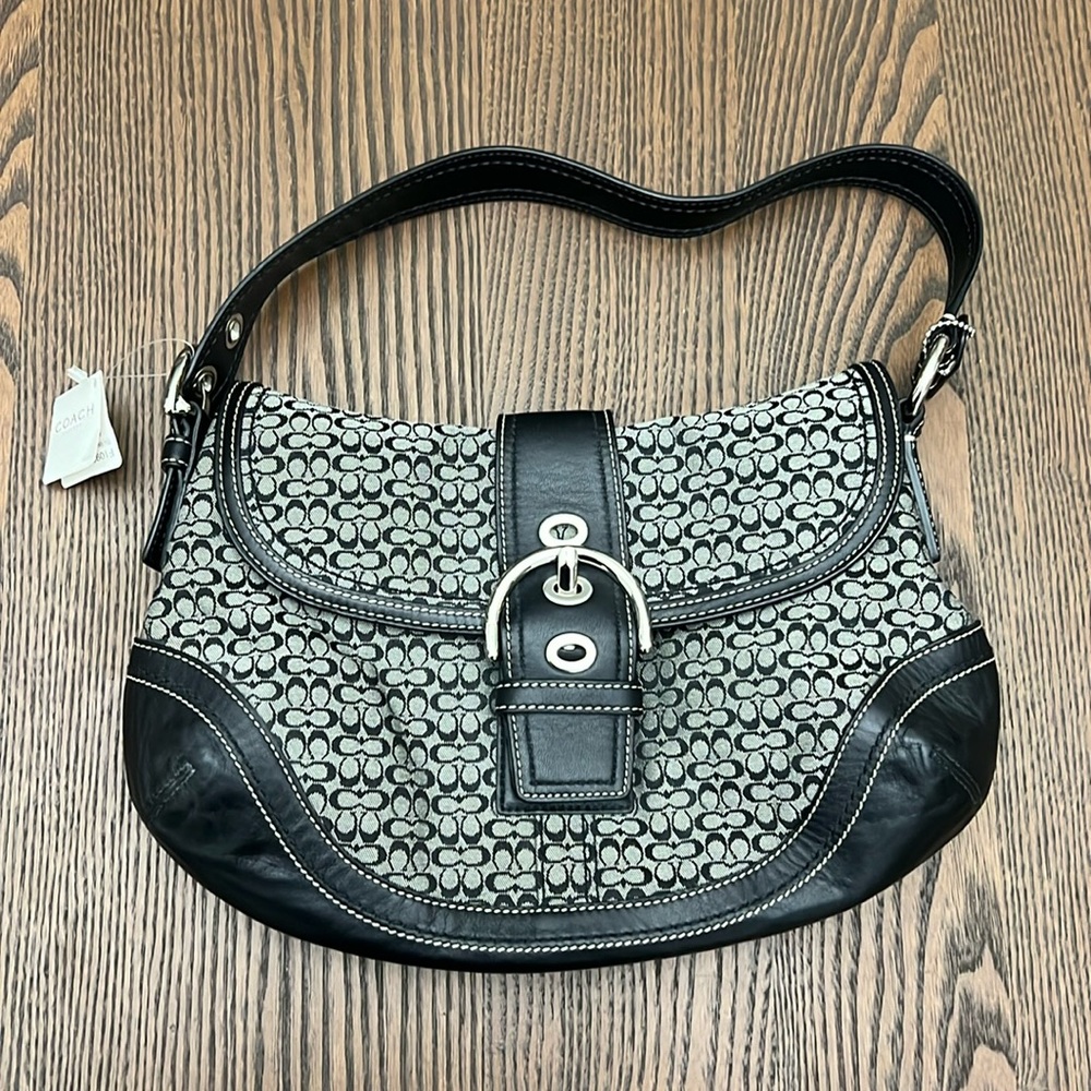 COACH | Black Canvas and Leather Coach Bag